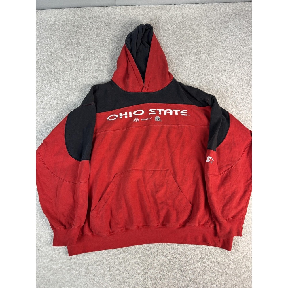 Ohio State Buckeyes Hoodie Sweatshirt‎ Mens 2XL Red NCAA Football Starter